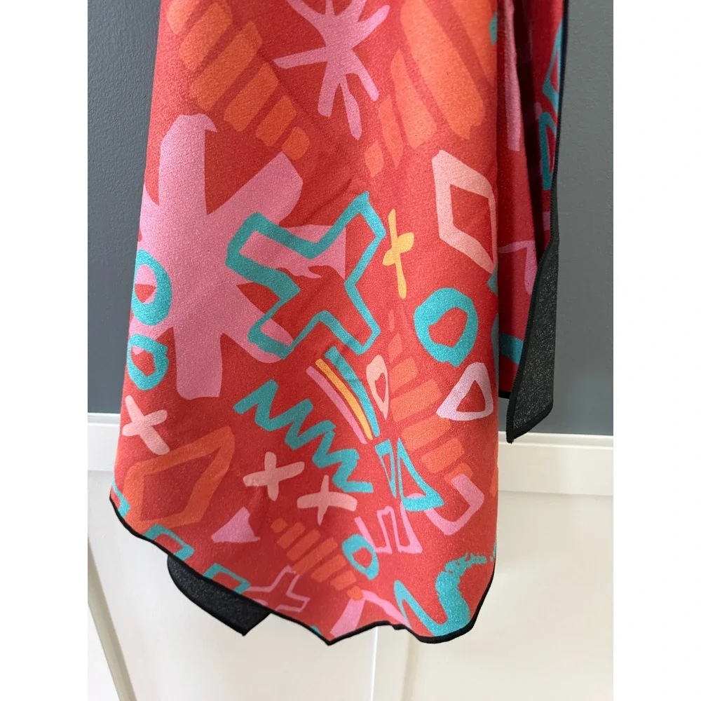 Two Geometry Beach Towels Red Green Abstract Geometric Microfiber Sand Resistant